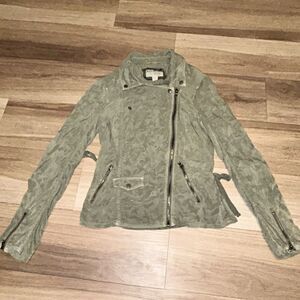 Marrakech Ryder anthropologie Olive Green stretch moto jacket - Size XS